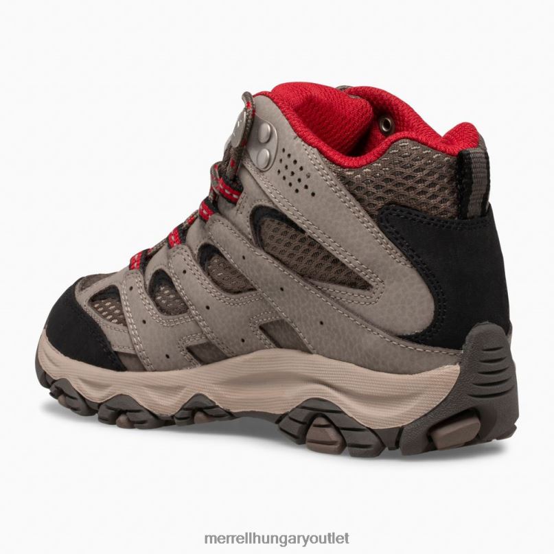 gyerekek Merrell sziklakő/piros moab 3 mid vízálló csizma cipő H06N01430